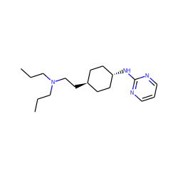 CCCN(CCC)CC[C@H]1CC[C@H](Nc2ncccn2)CC1 ZINC000261159286