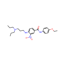 CCCN(CCC)CCCNc1ccc(C(=O)Nc2ccc(OCC)cc2)cc1[N+](=O)[O-] ZINC000020677525