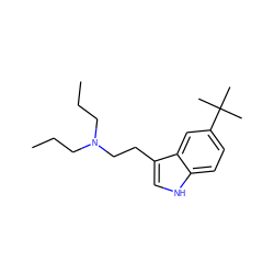 CCCN(CCC)CCc1c[nH]c2ccc(C(C)(C)C)cc12 ZINC000013782887