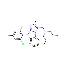 CCCN(CCC)Cc1c(C)nc2n(-c3c(C)cc(C)cc3Cl)c3ncccc3n12 ZINC000028903703