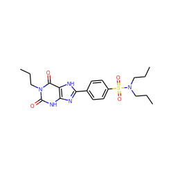 CCCN(CCC)S(=O)(=O)c1ccc(-c2nc3[nH]c(=O)n(CCC)c(=O)c3[nH]2)cc1 ZINC000035984429