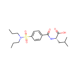 CCCN(CCC)S(=O)(=O)c1ccc(C(=O)N[C@@H](CC(C)C)C(=O)O)cc1 ZINC000428044477