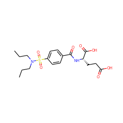 CCCN(CCC)S(=O)(=O)c1ccc(C(=O)N[C@@H](CCC(=O)O)C(=O)O)cc1 ZINC000474609789