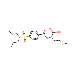 CCCN(CCC)S(=O)(=O)c1ccc(C(=O)N[C@@H](CCSC)C(=O)O)cc1 ZINC000474603359