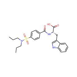 CCCN(CCC)S(=O)(=O)c1ccc(C(=O)N[C@@H](Cc2c[nH]c3ccccc23)C(=O)O)cc1 ZINC000474608405