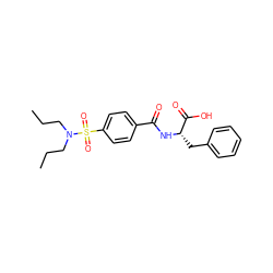 CCCN(CCC)S(=O)(=O)c1ccc(C(=O)N[C@@H](Cc2ccccc2)C(=O)O)cc1 ZINC000428041298