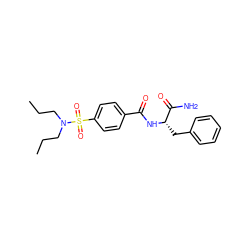 CCCN(CCC)S(=O)(=O)c1ccc(C(=O)N[C@@H](Cc2ccccc2)C(N)=O)cc1 ZINC000474609294