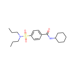 CCCN(CCC)S(=O)(=O)c1ccc(C(=O)NC2CCCCC2)cc1 ZINC000244016166