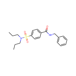 CCCN(CCC)S(=O)(=O)c1ccc(C(=O)NCc2ccccc2)cc1 ZINC000001511895