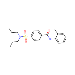 CCCN(CCC)S(=O)(=O)c1ccc(C(=O)Nc2ccccc2C)cc1 ZINC000001511905