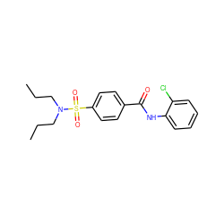 CCCN(CCC)S(=O)(=O)c1ccc(C(=O)Nc2ccccc2Cl)cc1 ZINC000243443035