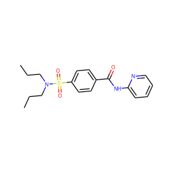 CCCN(CCC)S(=O)(=O)c1ccc(C(=O)Nc2ccccn2)cc1 ZINC000005261250