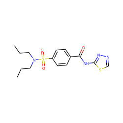 CCCN(CCC)S(=O)(=O)c1ccc(C(=O)Nc2nncs2)cc1 ZINC000103740449