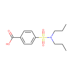 CCCN(CCC)S(=O)(=O)c1ccc(C(=O)O)cc1 ZINC000000001982