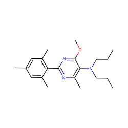 CCCN(CCC)c1c(C)nc(-c2c(C)cc(C)cc2C)nc1OC ZINC000038442321