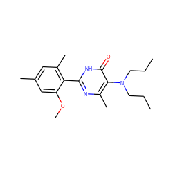 CCCN(CCC)c1c(C)nc(-c2c(C)cc(C)cc2OC)[nH]c1=O ZINC000013536116