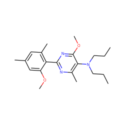 CCCN(CCC)c1c(C)nc(-c2c(C)cc(C)cc2OC)nc1OC ZINC000034281737