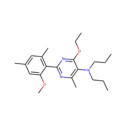 CCCN(CCC)c1c(C)nc(-c2c(C)cc(C)cc2OC)nc1OCC ZINC000040975517