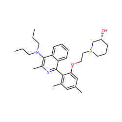 CCCN(CCC)c1c(C)nc(-c2c(C)cc(C)cc2OCCN2CCC[C@@H](O)C2)c2ccccc12 ZINC000029037840