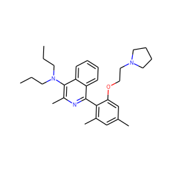 CCCN(CCC)c1c(C)nc(-c2c(C)cc(C)cc2OCCN2CCCC2)c2ccccc12 ZINC000029037830