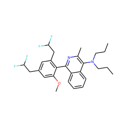 CCCN(CCC)c1c(C)nc(-c2c(CC(F)F)cc(CC(F)F)cc2OC)c2ccccc12 ZINC000029037810