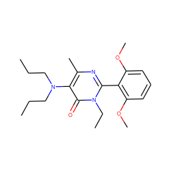 CCCN(CCC)c1c(C)nc(-c2c(OC)cccc2OC)n(CC)c1=O ZINC000013536179