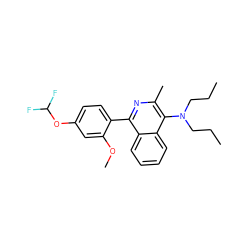 CCCN(CCC)c1c(C)nc(-c2ccc(OC(F)F)cc2OC)c2ccccc12 ZINC000029037806