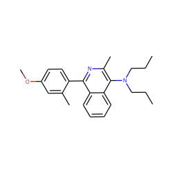 CCCN(CCC)c1c(C)nc(-c2ccc(OC)cc2C)c2ccccc12 ZINC000029037801