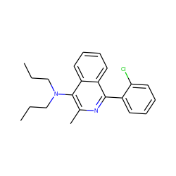 CCCN(CCC)c1c(C)nc(-c2ccccc2Cl)c2ccccc12 ZINC000029037795