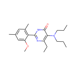 CCCN(CCC)c1c(CC)nc(-c2c(C)cc(C)cc2OC)[nH]c1=O ZINC000013536144