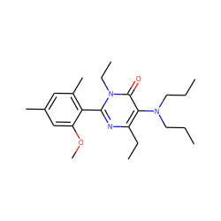 CCCN(CCC)c1c(CC)nc(-c2c(C)cc(C)cc2OC)n(CC)c1=O ZINC000013536097