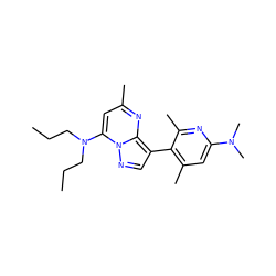 CCCN(CCC)c1cc(C)nc2c(-c3c(C)cc(N(C)C)nc3C)cnn12 ZINC000013583116