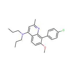 CCCN(CCC)c1cc(C)nc2c(-c3ccc(Cl)cc3)c(OC)ccc12 ZINC000013553474