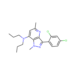 CCCN(CCC)c1cc(C)nc2c(-c3ccc(Cl)cc3Cl)nn(C)c12 ZINC000013553391