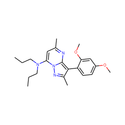 CCCN(CCC)c1cc(C)nc2c(-c3ccc(OC)cc3OC)c(C)nn12 ZINC000029402992