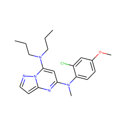 CCCN(CCC)c1cc(N(C)c2ccc(OC)cc2Cl)nc2ccnn12 ZINC000072119694