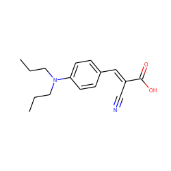 CCCN(CCC)c1ccc(/C=C(\C#N)C(=O)O)cc1 ZINC000007155525