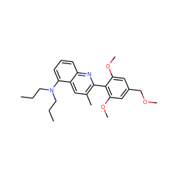 CCCN(CCC)c1cccc2nc(-c3c(OC)cc(COC)cc3OC)c(C)cc12 ZINC000084710782