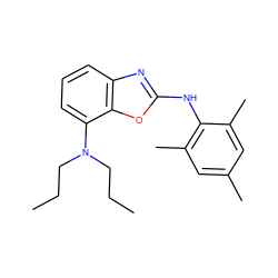 CCCN(CCC)c1cccc2nc(Nc3c(C)cc(C)cc3C)oc12 ZINC000166022516