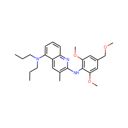 CCCN(CCC)c1cccc2nc(Nc3c(OC)cc(COC)cc3OC)c(C)cc12 ZINC000084652597