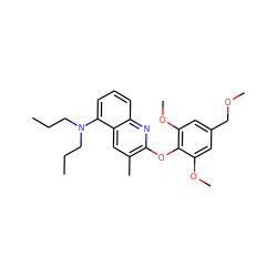 CCCN(CCC)c1cccc2nc(Oc3c(OC)cc(COC)cc3OC)c(C)cc12 ZINC000084757426