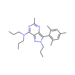 CCCN(CCC)c1nc(C)nc2c(-c3c(C)cc(C)cc3C)n(CCC)nc12 ZINC000013445063