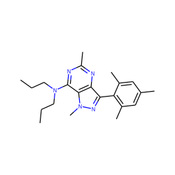 CCCN(CCC)c1nc(C)nc2c(-c3c(C)cc(C)cc3C)nn(C)c12 ZINC000013445051