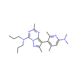 CCCN(CCC)c1nc(C)nc2c(-c3c(C)cc(N(C)C)nc3C)c(C)nn12 ZINC000040403122