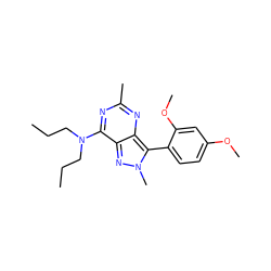 CCCN(CCC)c1nc(C)nc2c(-c3ccc(OC)cc3OC)n(C)nc12 ZINC000013445084