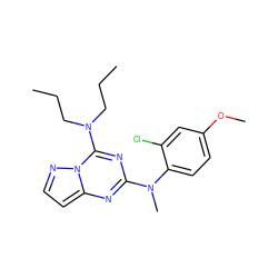 CCCN(CCC)c1nc(N(C)c2ccc(OC)cc2Cl)nc2ccnn12 ZINC000072117055