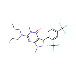 CCCN(CCC)c1nc2c(c(-c3ccc(C(F)(F)F)cc3C(F)(F)F)cn2C)c(=O)n1C ZINC000071317003