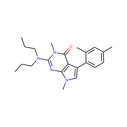 CCCN(CCC)c1nc2c(c(-c3ccc(C)cc3C)cn2C)c(=O)n1C ZINC000071330062