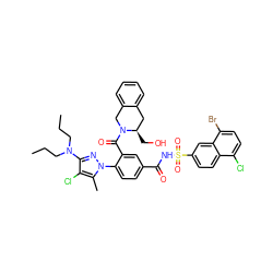 CCCN(CCC)c1nn(-c2ccc(C(=O)NS(=O)(=O)c3ccc4c(Cl)ccc(Br)c4c3)cc2C(=O)N2Cc3ccccc3C[C@H]2CO)c(C)c1Cl ZINC000206269065