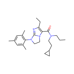 CCCN(CCC1CC1)C(=O)c1c(CC)nc2n1CCN2c1c(C)cc(C)cc1C ZINC000028132414